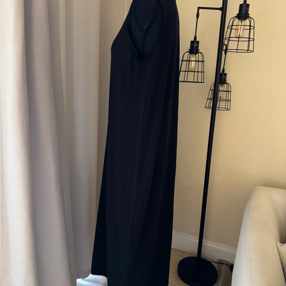 Eileen Fisher Long Jersey Tank Dress Black Size XS Sleeveless - Picture 3 of 6